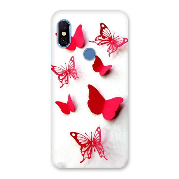 Red Butterflies Back Case for Redmi Note 6 Pro