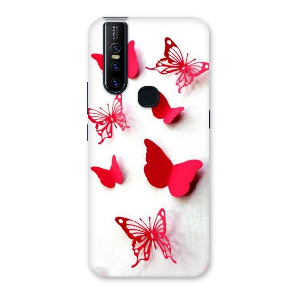 Red Butterflies Back Case for Vivo V15