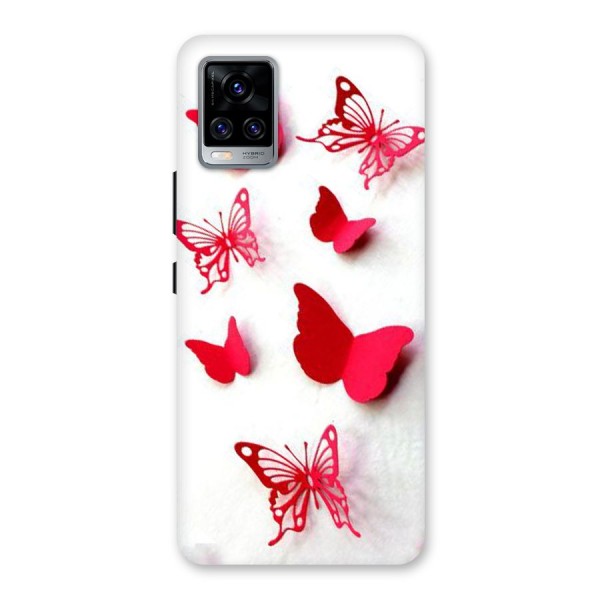 Red Butterflies Back Case for Vivo V20 Pro