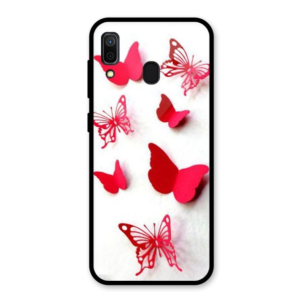 Red Butterflies Glass Back Case for Galaxy A30