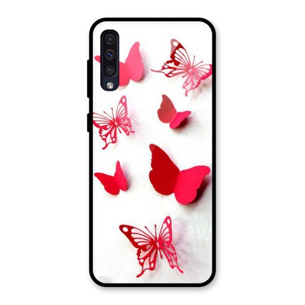 Red Butterflies Glass Back Case for Galaxy A50s