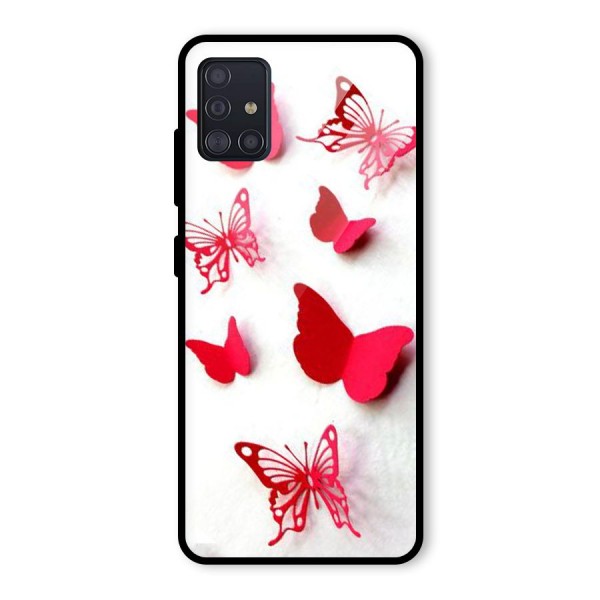 Red Butterflies Glass Back Case for Galaxy A51