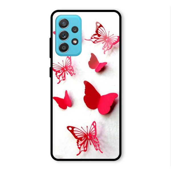 Red Butterflies Glass Back Case for Galaxy A52s 5G