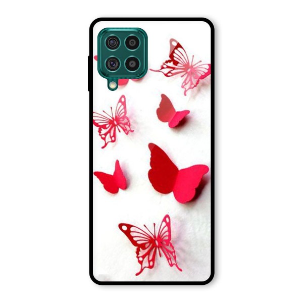 Red Butterflies Glass Back Case for Galaxy F62