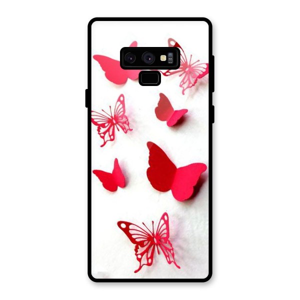 Red Butterflies Glass Back Case for Galaxy Note 9