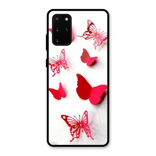 Red Butterflies Glass Back Case for Galaxy S20 Plus