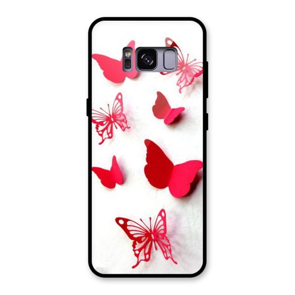 Red Butterflies Glass Back Case for Galaxy S8