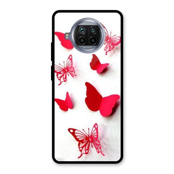 Red Butterflies Glass Back Case for Mi 10i