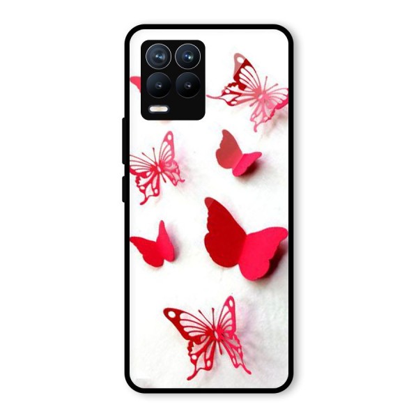 Red Butterflies Glass Back Case for Realme 8 Pro