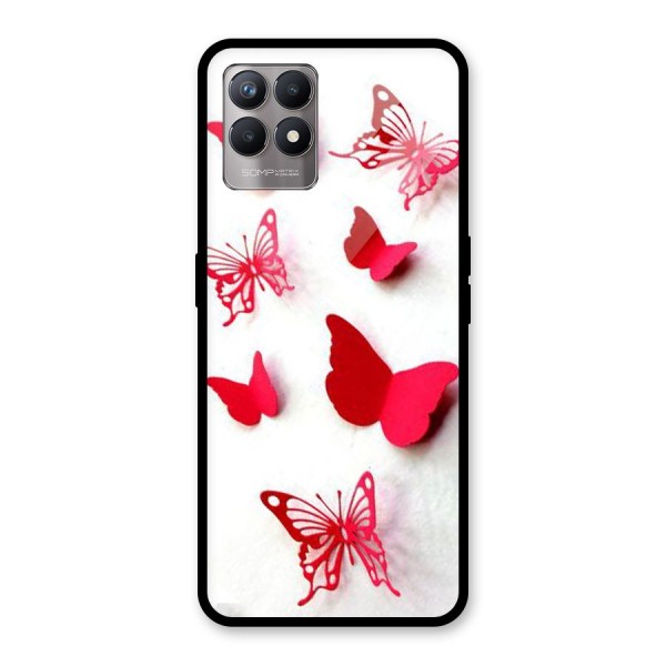 Red Butterflies Glass Back Case for Realme 8i