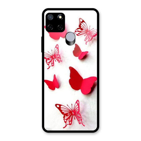 Red Butterflies Glass Back Case for Realme C15