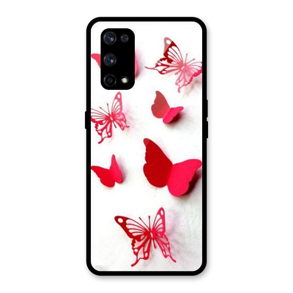 Red Butterflies Glass Back Case for Realme X7 Pro