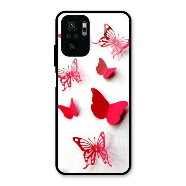 Red Butterflies Glass Back Case for Redmi Note 10