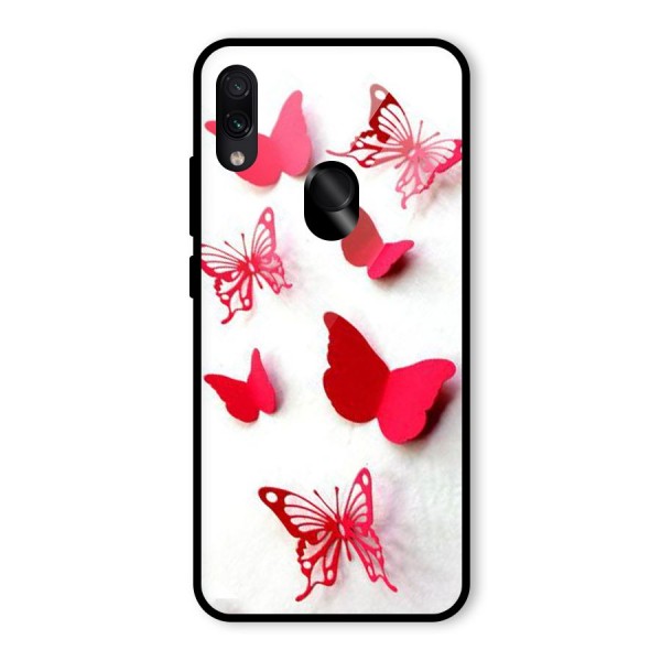 Red Butterflies Glass Back Case for Redmi Note 7