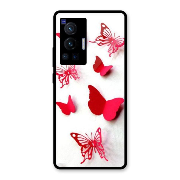 Red Butterflies Glass Back Case for Vivo X70 Pro