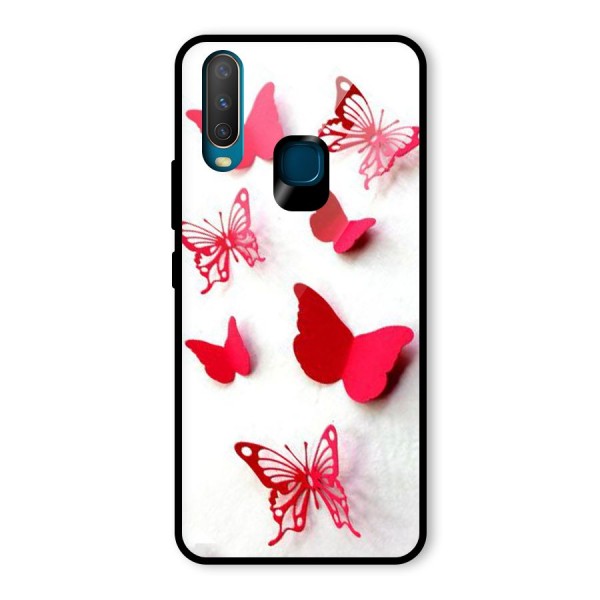 Red Butterflies Glass Back Case for Vivo Y12