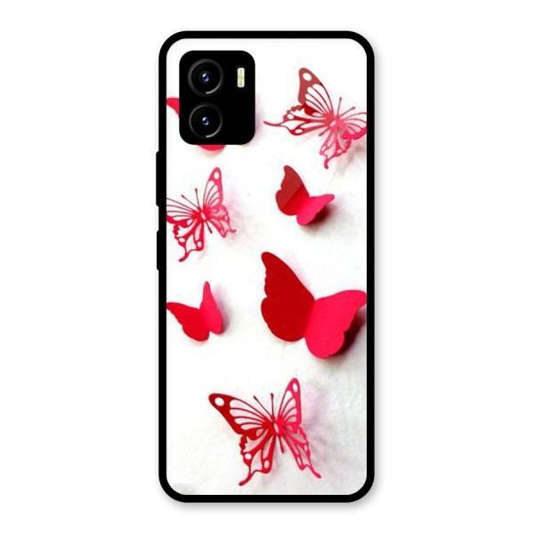 Red Butterflies Glass Back Case for Vivo Y15s