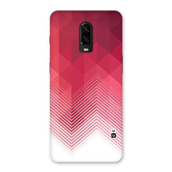 Red Chevron Abstract Back Case for OnePlus 6T