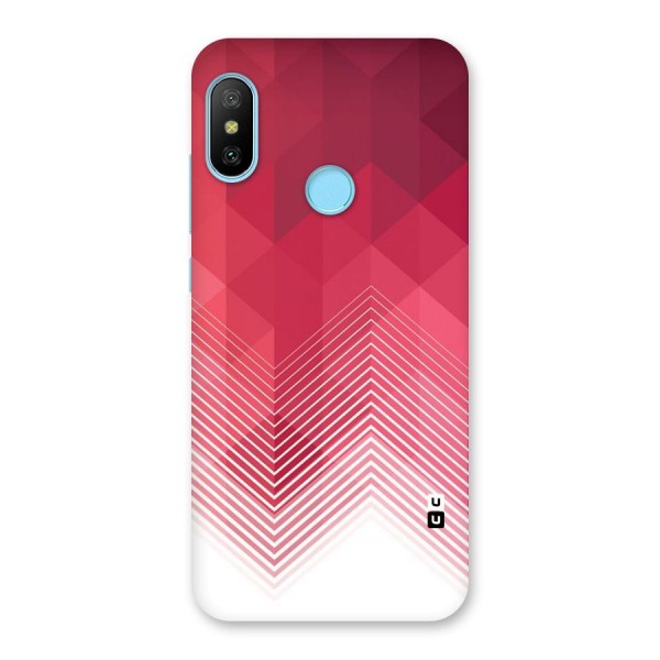 Red Chevron Abstract Back Case for Redmi 6 Pro