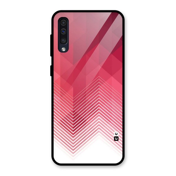 Red Chevron Abstract Glass Back Case for Galaxy A50s