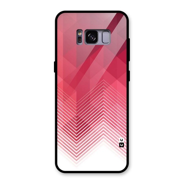 Red Chevron Abstract Glass Back Case for Galaxy S8