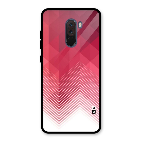 Red Chevron Abstract Glass Back Case for Poco F1