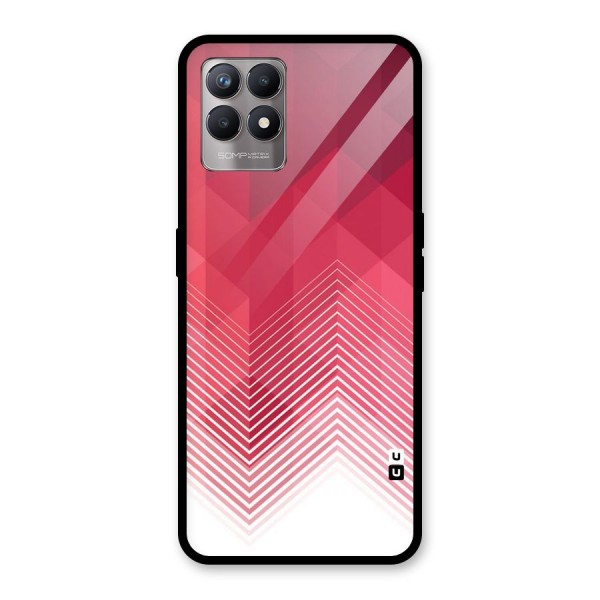 Red Chevron Abstract Glass Back Case for Realme 8i