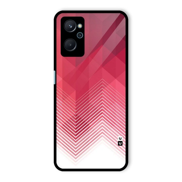 Red Chevron Abstract Glass Back Case for Realme 9i