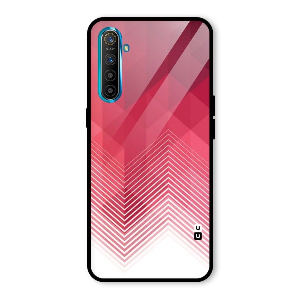 Red Chevron Abstract Glass Back Case for Realme XT