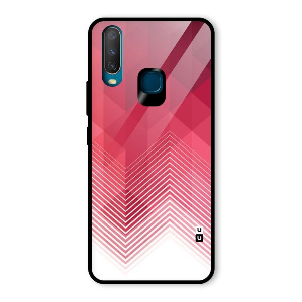 Red Chevron Abstract Glass Back Case for Vivo Y15