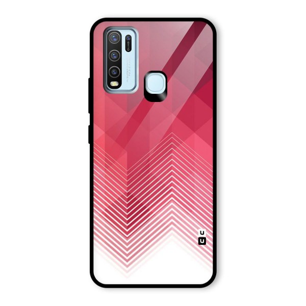 Red Chevron Abstract Glass Back Case for Vivo Y30