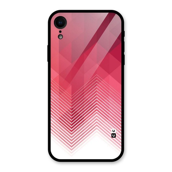 Red Chevron Abstract Glass Back Case for XR