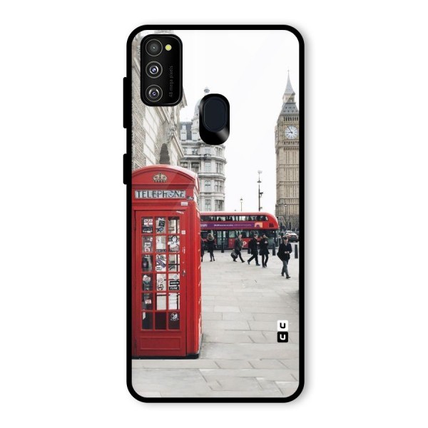 Red City Glass Back Case for Galaxy M21