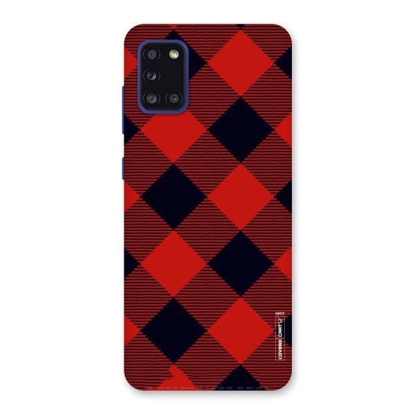 Red Diagonal Check Back Case for Galaxy A31