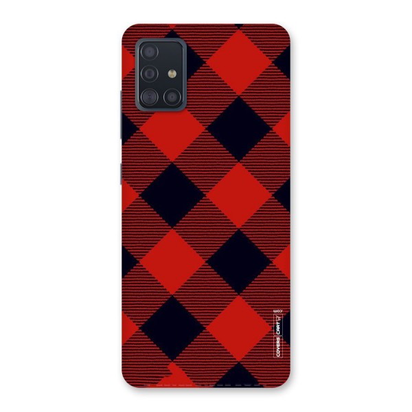 Red Diagonal Check Back Case for Galaxy A51