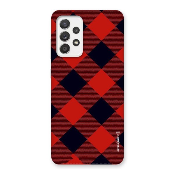 Red Diagonal Check Back Case for Galaxy A52