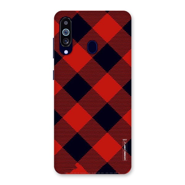 Red Diagonal Check Back Case for Galaxy A60