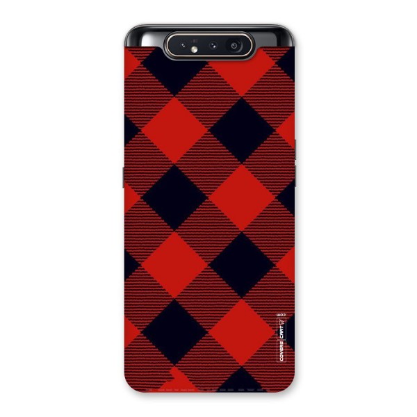 Red Diagonal Check Back Case for Galaxy A80