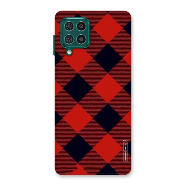 Red Diagonal Check Back Case for Galaxy F62