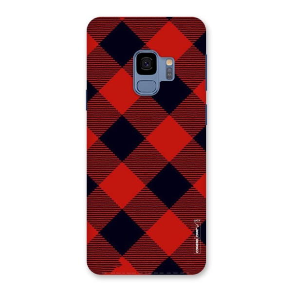 Red Diagonal Check Back Case for Galaxy S9