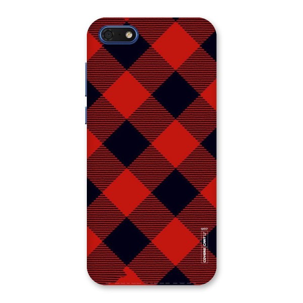 Red Diagonal Check Back Case for Honor 7s