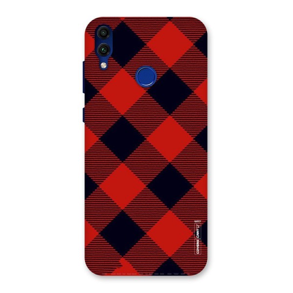 Red Diagonal Check Back Case for Honor 8C