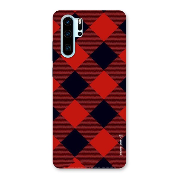 Red Diagonal Check Back Case for Huawei P30 Pro