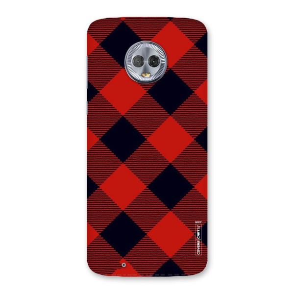 Red Diagonal Check Back Case for Moto G6