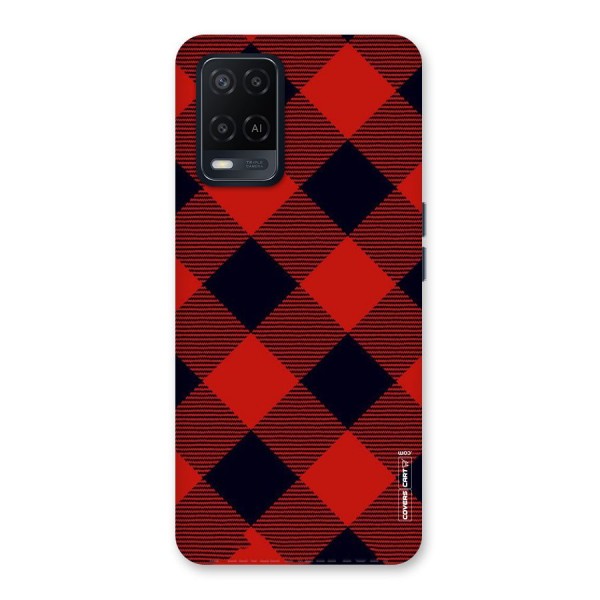 Red Diagonal Check Back Case for Oppo A54