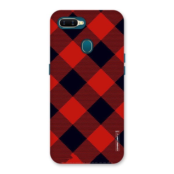 Red Diagonal Check Back Case for Oppo A7