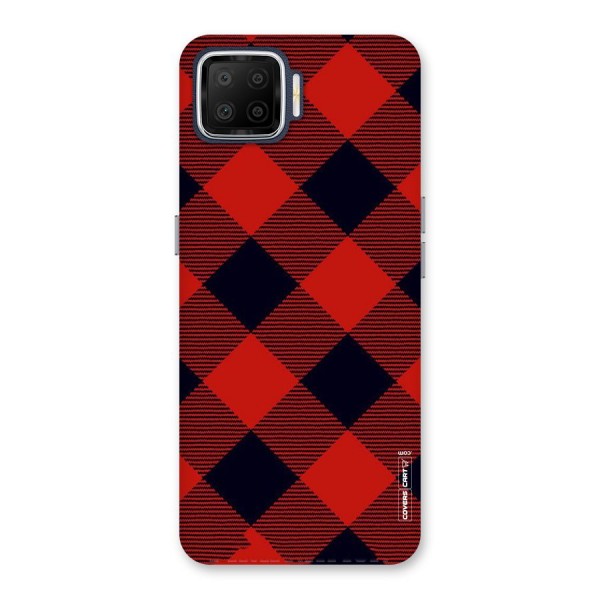 Red Diagonal Check Back Case for Oppo F17