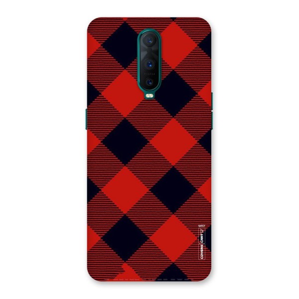 Red Diagonal Check Back Case for Oppo R17 Pro