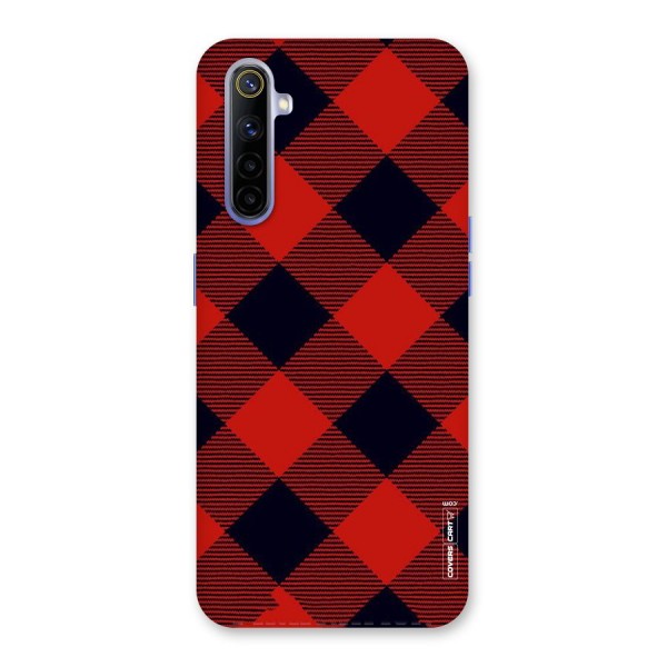 Red Diagonal Check Back Case for Realme 6