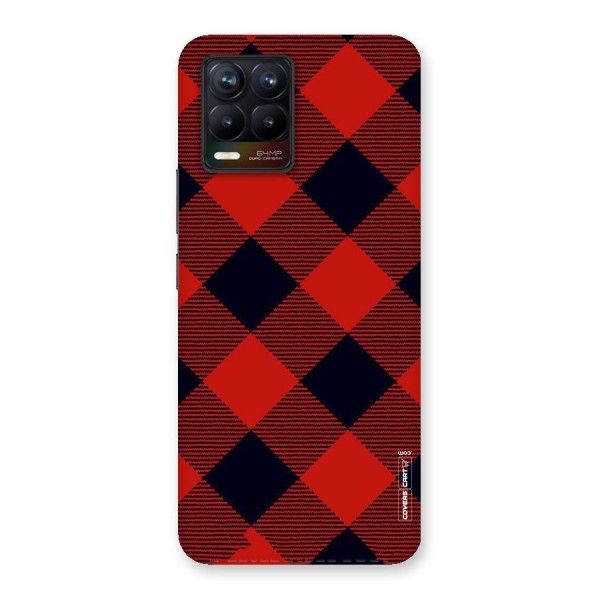 Red Diagonal Check Back Case for Realme 8